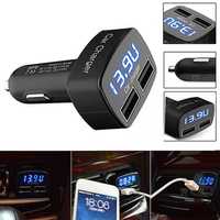 Incarcator auto la bricheta 4 in 1 cu 2 porturi USB.