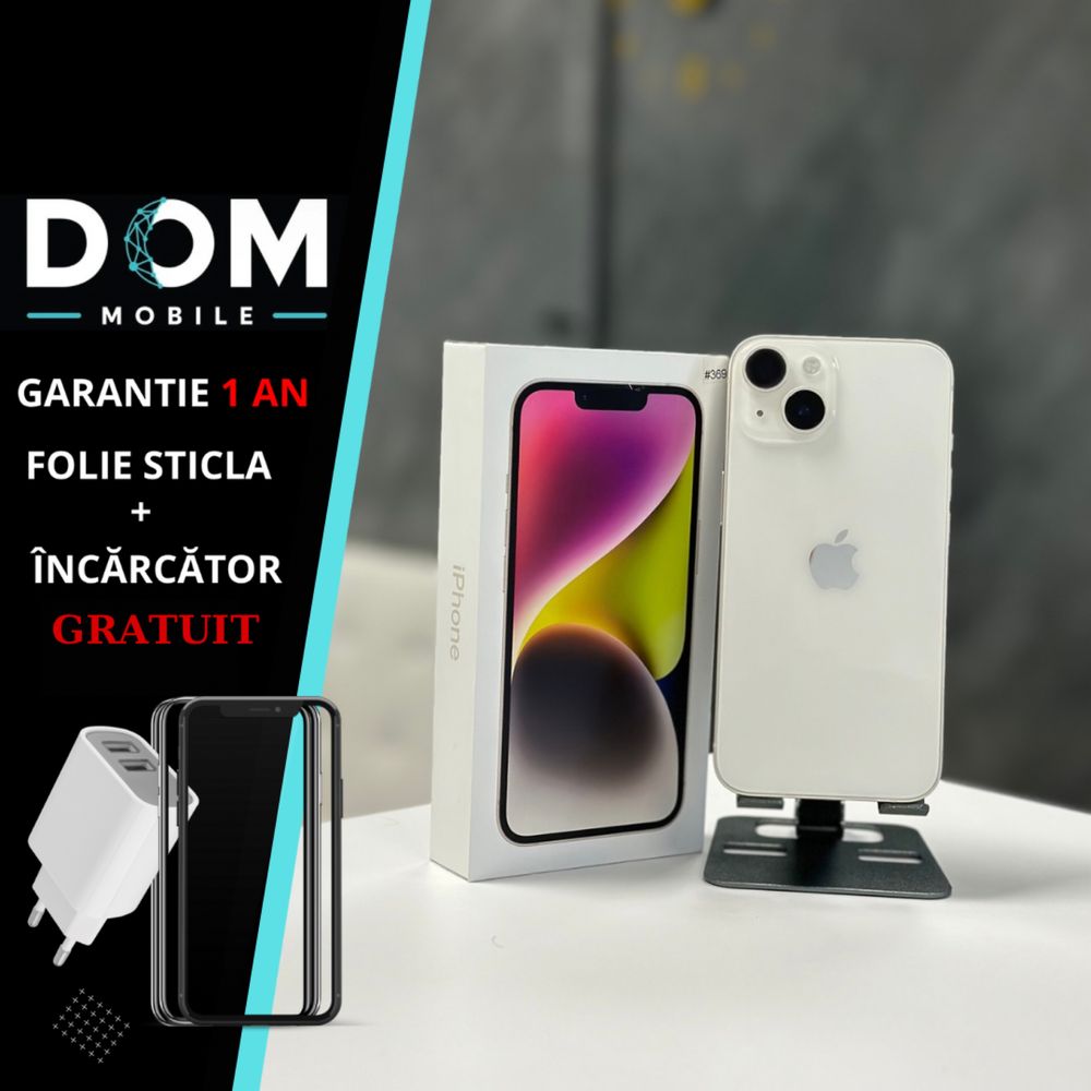 iPhone 14 White 256 Gb 89% • Garantie 12 Luni - Liber • DOM Mobile #22
