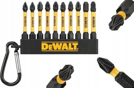 Комплект ударни битове с карабинер DeWALT DT7274, PZ2/PZ3/PH2 10 бр.