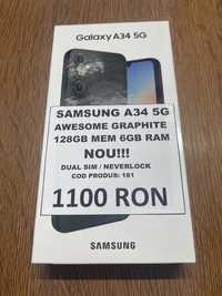 Samsung A34 5G Nou Awesome Graphite Garantie si Bon.