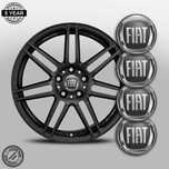 4 броя Силиконови стикери за Капачки за Джанти с лого FIAT