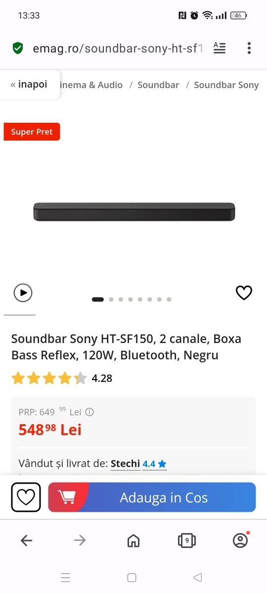 Soundbar Sony HT SF150 hdmi