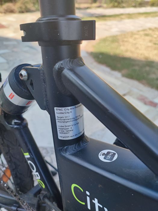 Bicicleta electrica LLobe City II 20 inch 10.4Ah cu incarcator 1200 km