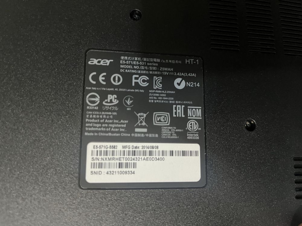 Laptop acer aspire e15