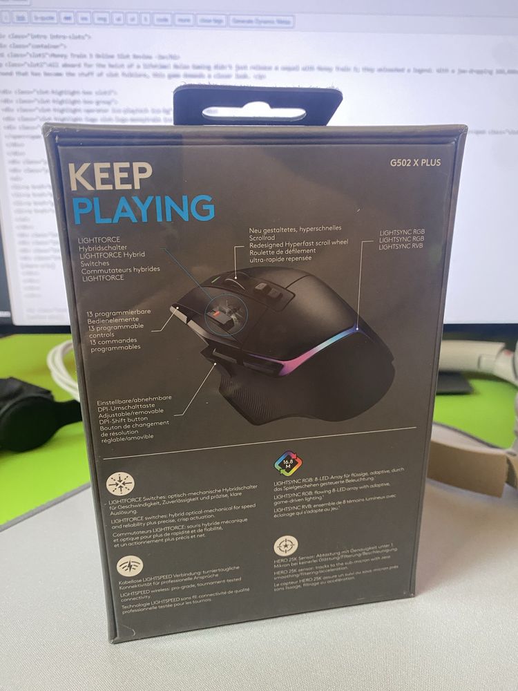 Logitech G502 X Plus – Геймърска безжична мишка