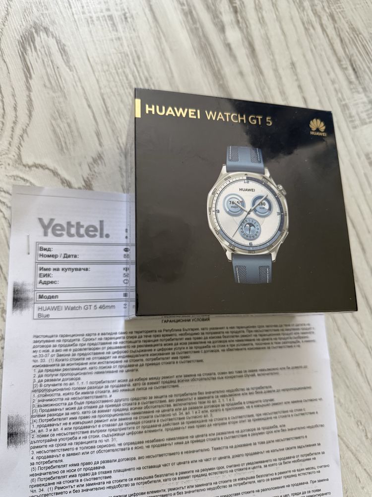 НОВ Huawei Watch GT 5 Blue 24м. ГАРАНЦИЯ