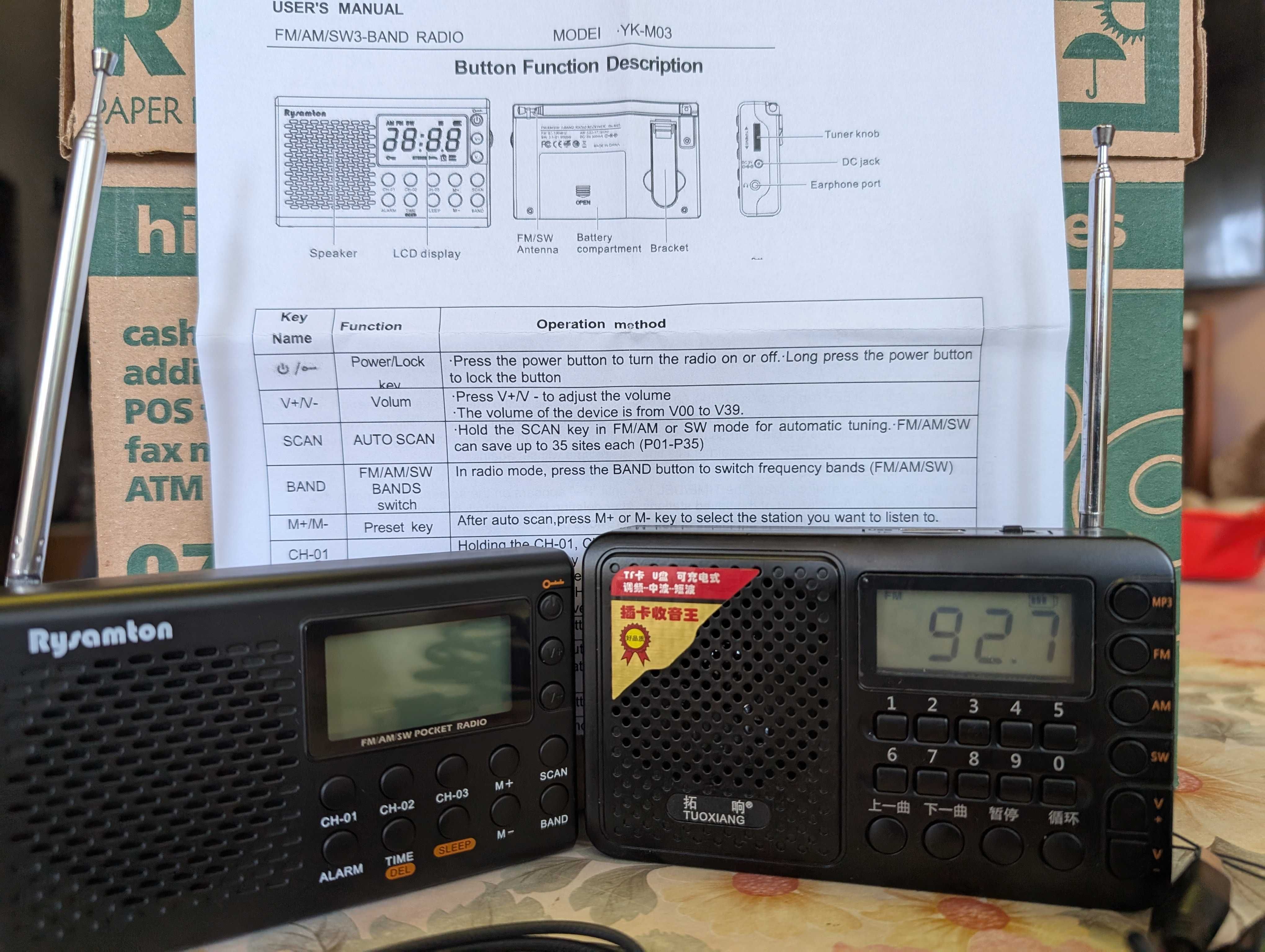 Лот от преносими  FM/AM/SW радио