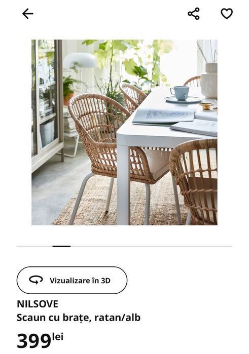 Scaun IKEA din lemn cu baza de fier