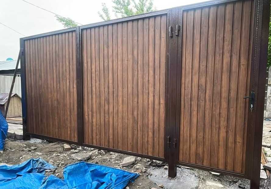 Откатные ворота из профлиста (распашные). Установка. Рассрочка.