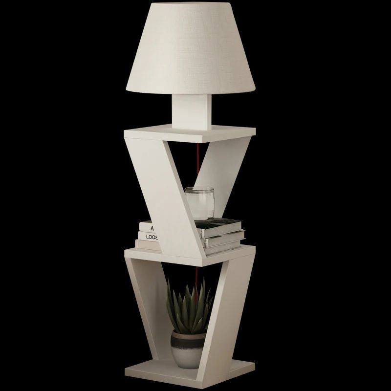 Lampadar kozena decoratie 22x22x85 cm , alb