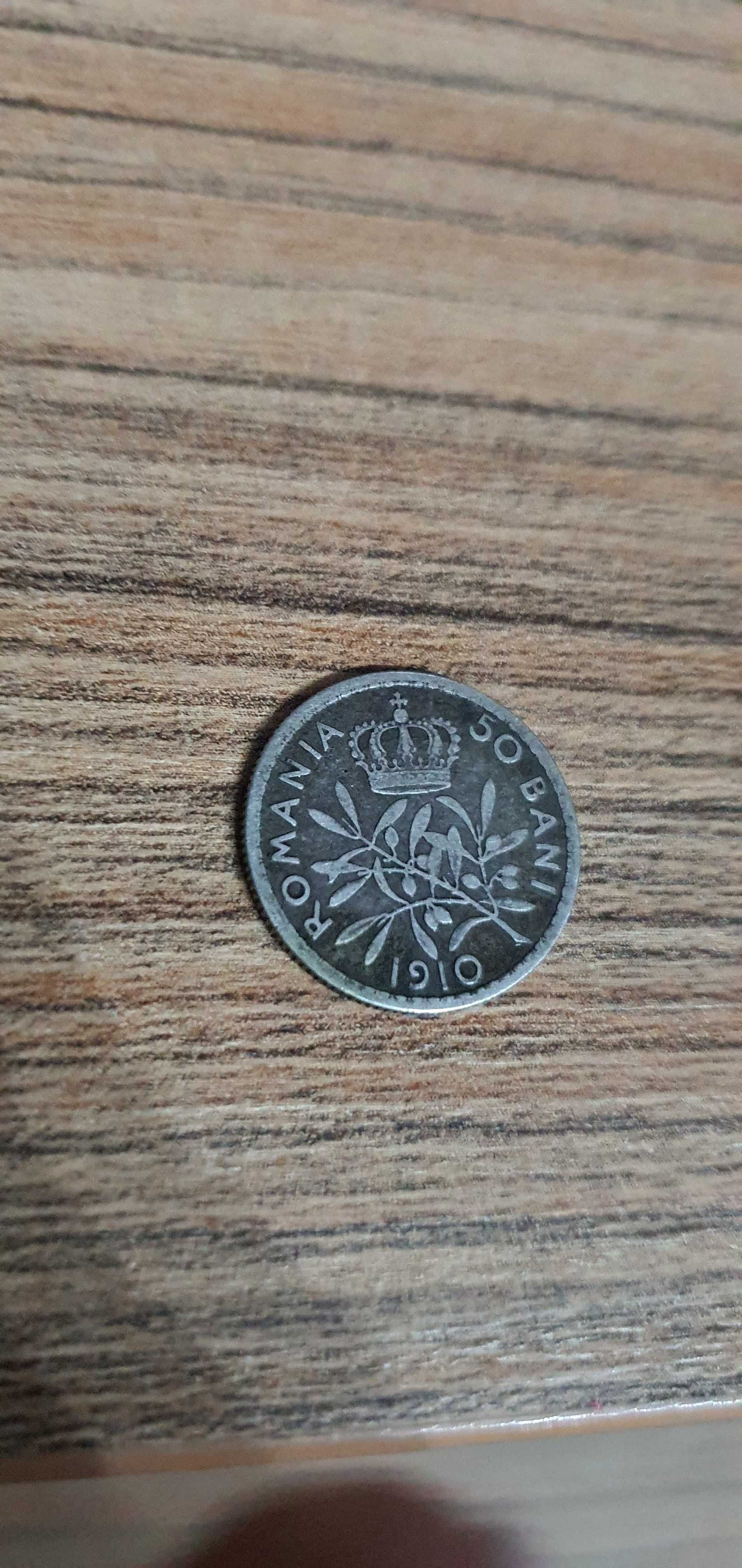 Moneda 50 Bani 1901 + 50 Bani 1910 +  1 Leu argint 1910