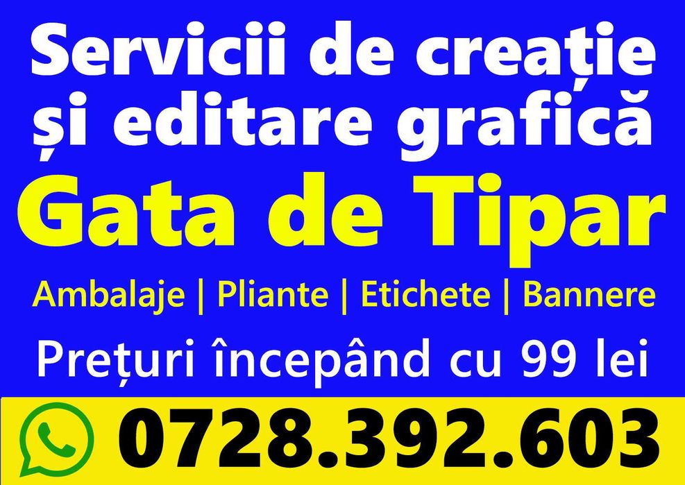 Grafică Gata de Tipar si pentru online | Pliante Etichete Bannere
