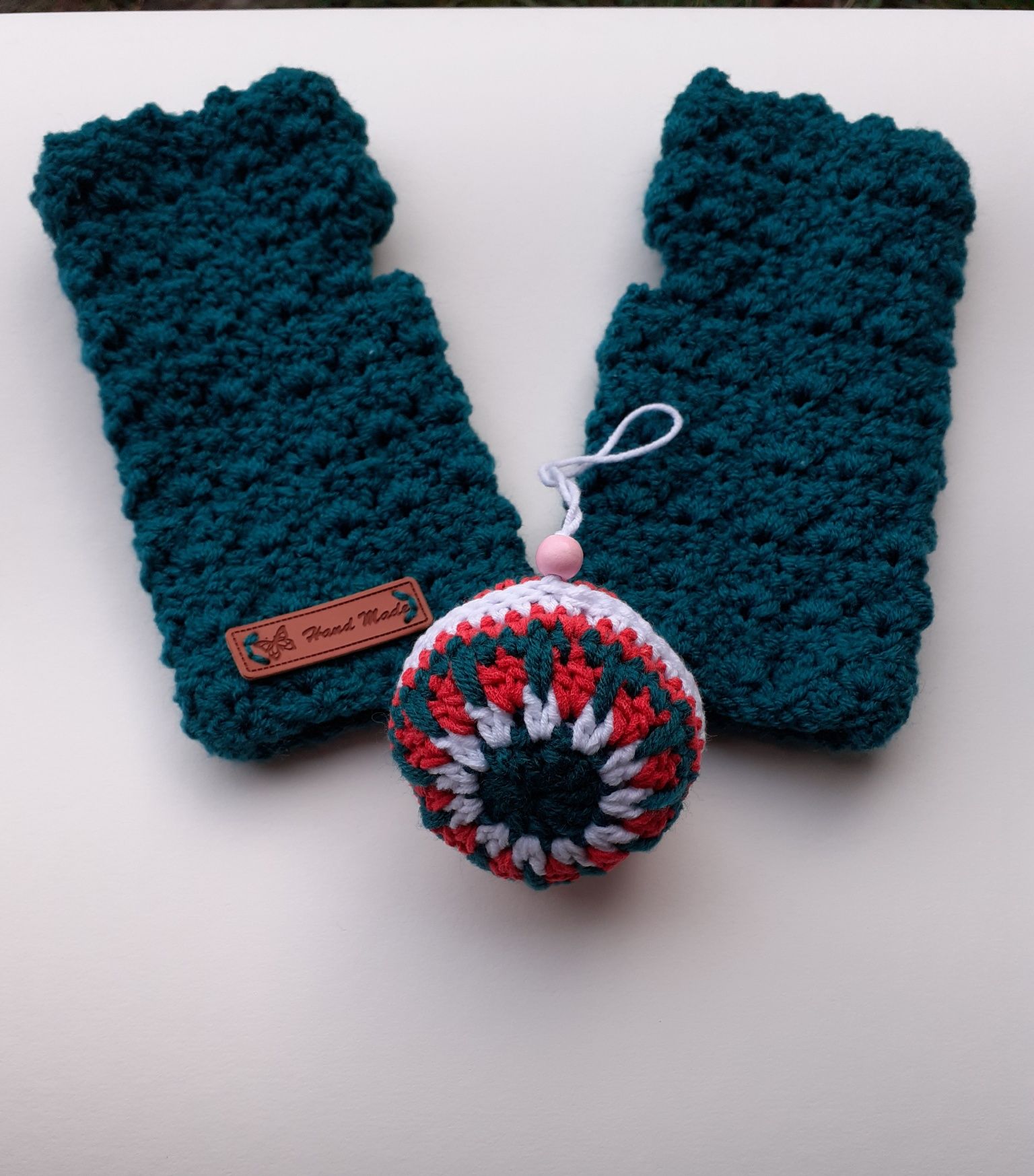 Manusi fara degete/Teal fingerless gloves