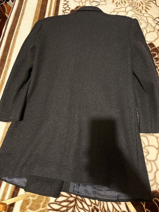 Дамско черно вълнено палто