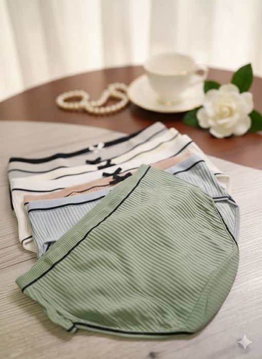 Женские трусики в рубчик комплект 7шт M и L  Ayollar ichki kiyimlari