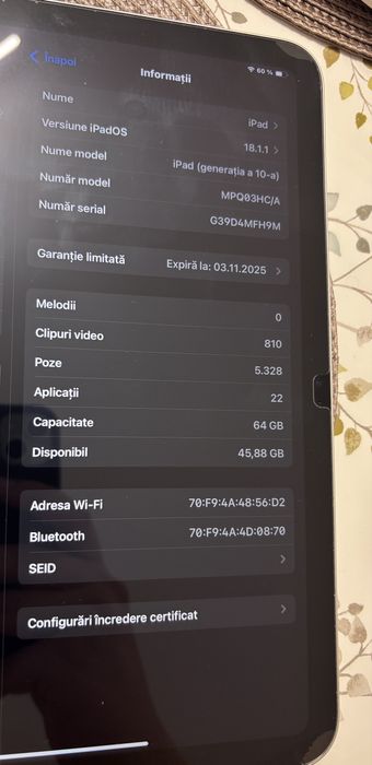 Tableta procesor voce Ipad 10