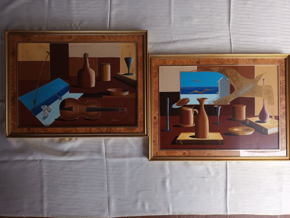 Pereche picturi originale semnate B. Appiani – pictură pe pânză – cu