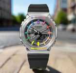 Ceas Sport Casio G shock GM 2100 Rainbow Black .Nou, Garantie 2 ani