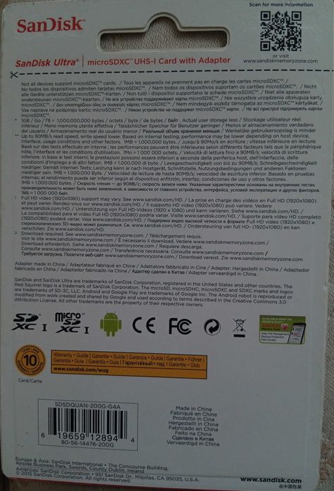 Card memorie SanDisk Ultra microSDXC UHS-I Premium Edition 200GB NOU