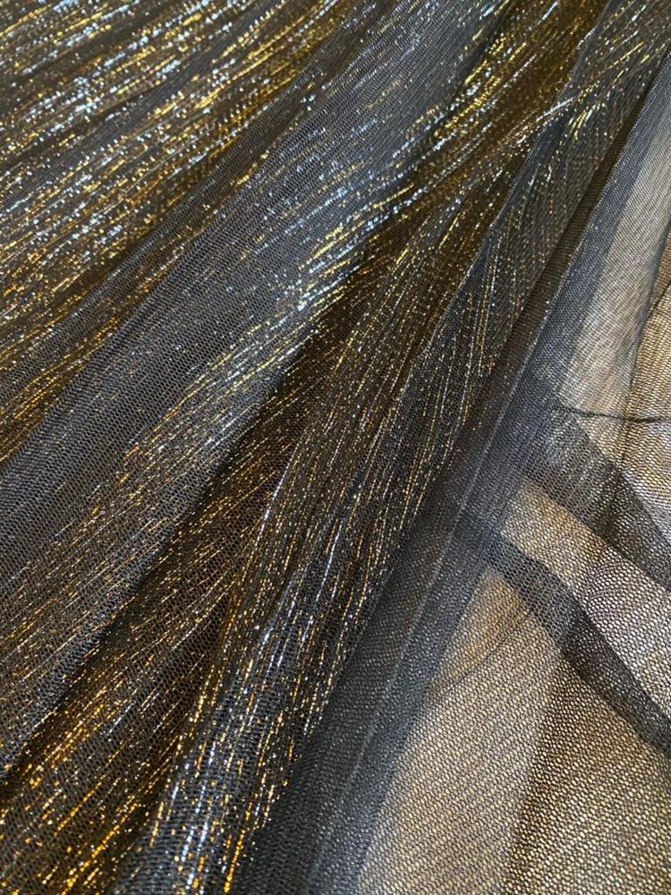 Rochie de seara/ revelion - Uterqe neagră/auriu, plisse