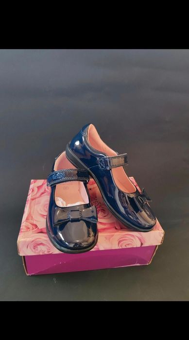 Pantofiori bleumarin Lelly Kelly eleganți din piele naturală lăcuită