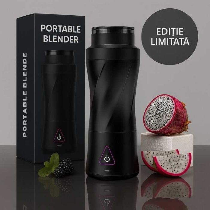 Blender Portabil USB – 700 ml, Baterie 6 000 mAh, Garanție 2 Ani