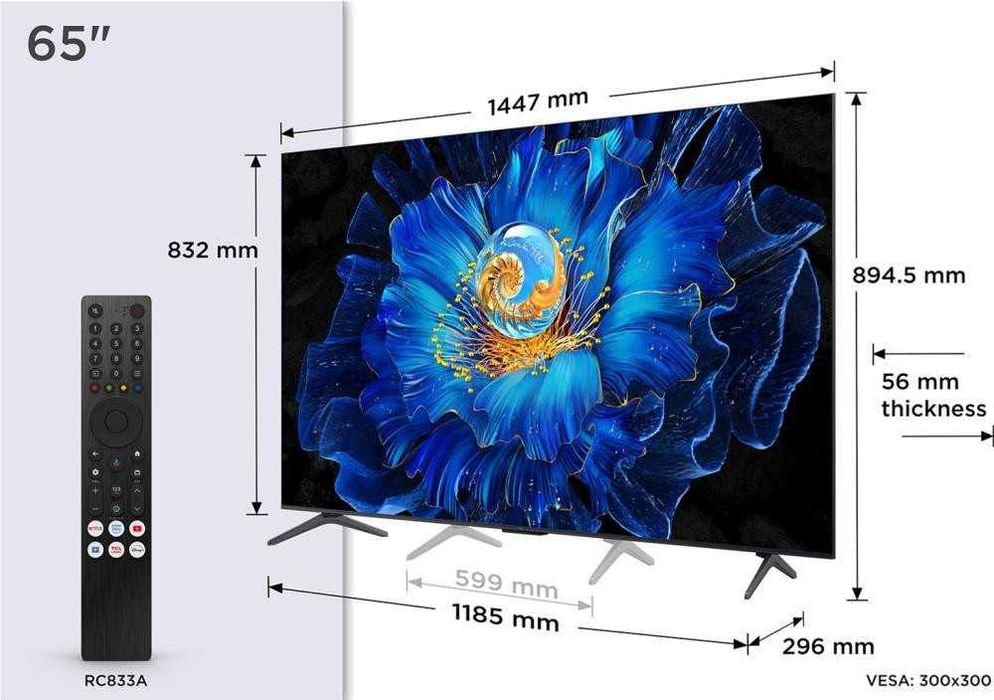 Телевизор TCL 65* smart-tv 4K HDR доставка бесплатна по городу