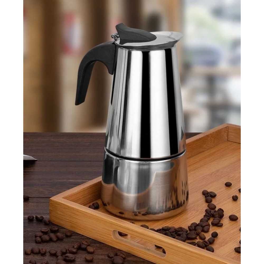 Espressor de cafea inox pentru aragaz, cafetiera 300 ml, 6 portii