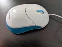 Mouse cu fir Serioux Rainbow 600, USB, Alb-Albastru