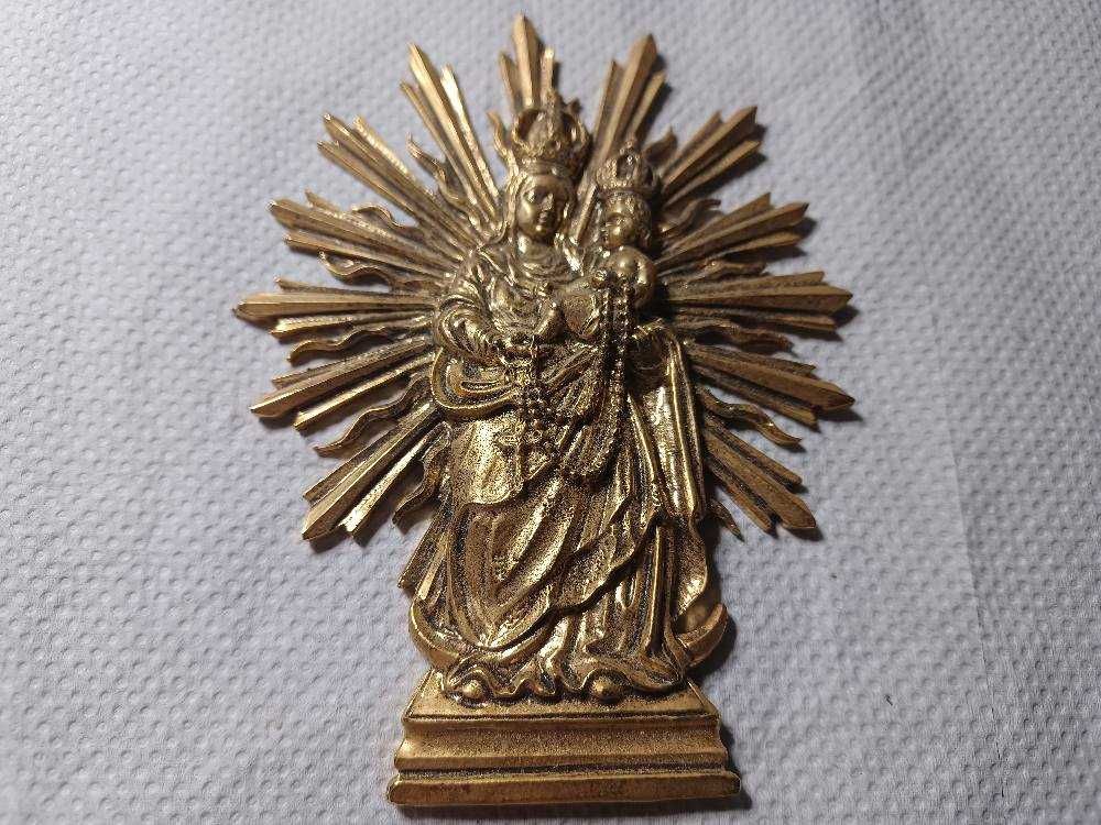 Iconita vintage catolica din bronz
