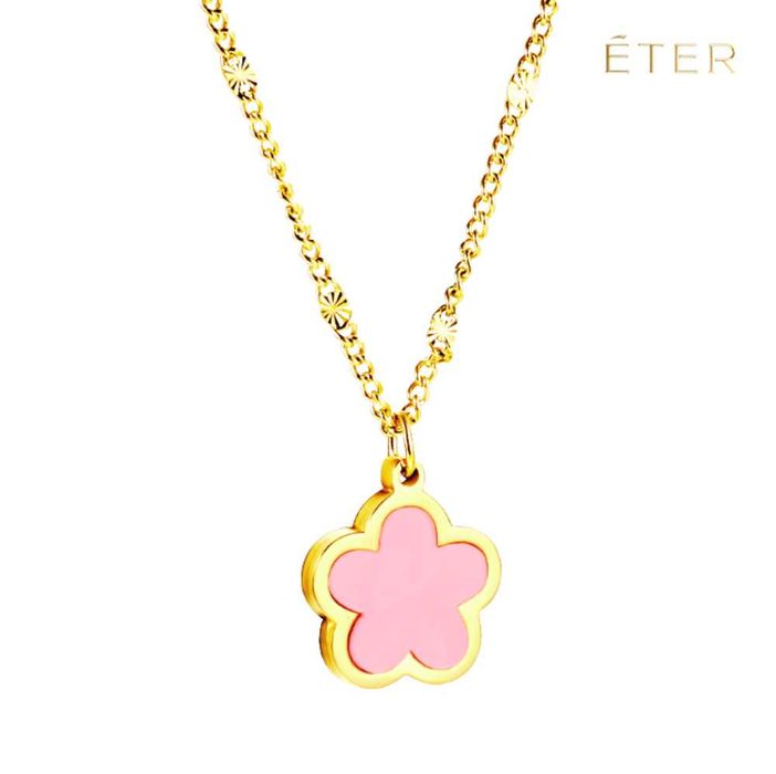 КОЛИЕ „PEACH BLOSSOM PINK“| Медицинска стомана | Premium Дизайн | ÉTER