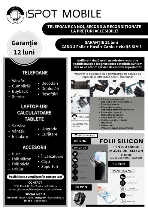 ‼️Ofertă•Telefoane-Garantie 12 luni - RATE ONLINE - Stoc a doua poză!