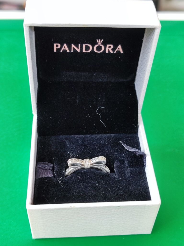 Оригинален сребърен пръстен панделка pandora