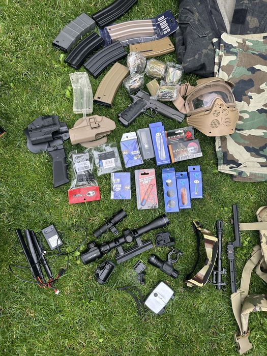 Airsoft екипировка, части и аксесоари – пълен комплект, всичко ново