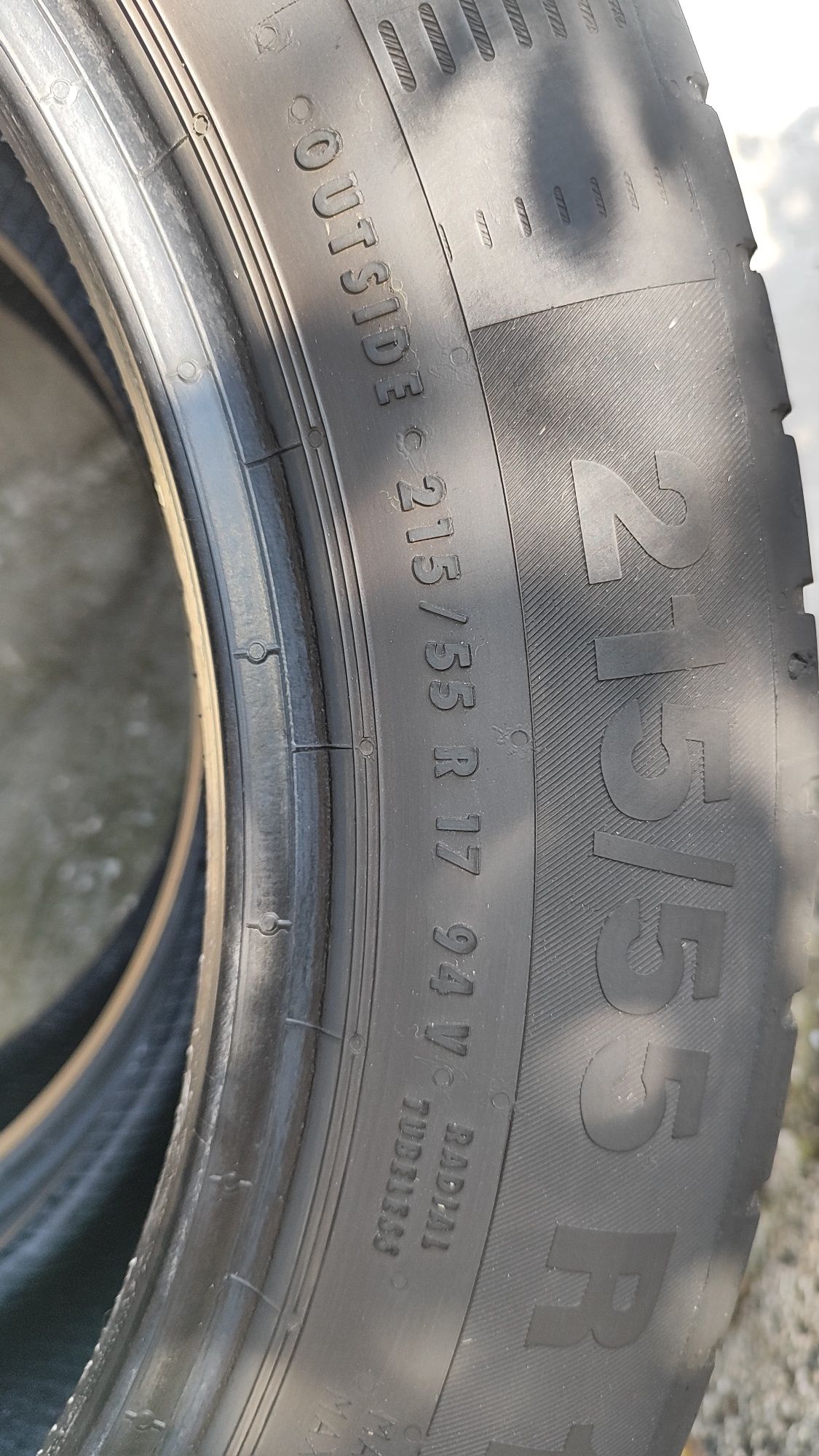 Летни Continental Conti Eco Contact5 215/55/17, DOT 1321, 4мм.