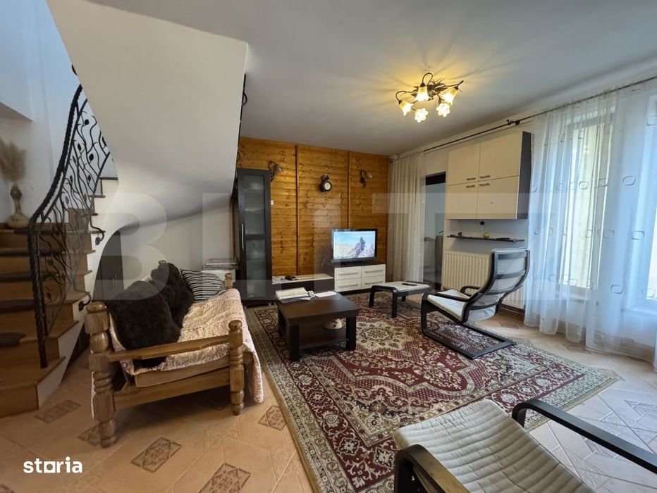 Casa cu curte si garaj, 2 dormitoare, mobilata utilata, Brestei