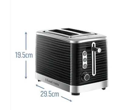 Черен тостер russellhobbs Inspire 2 Slice с дефект