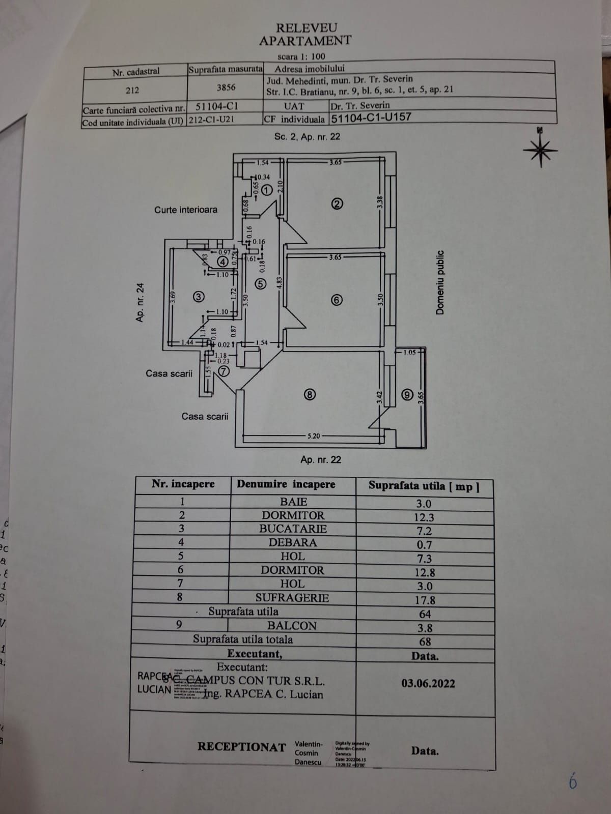 De vânzare apartament 3camere decomandat