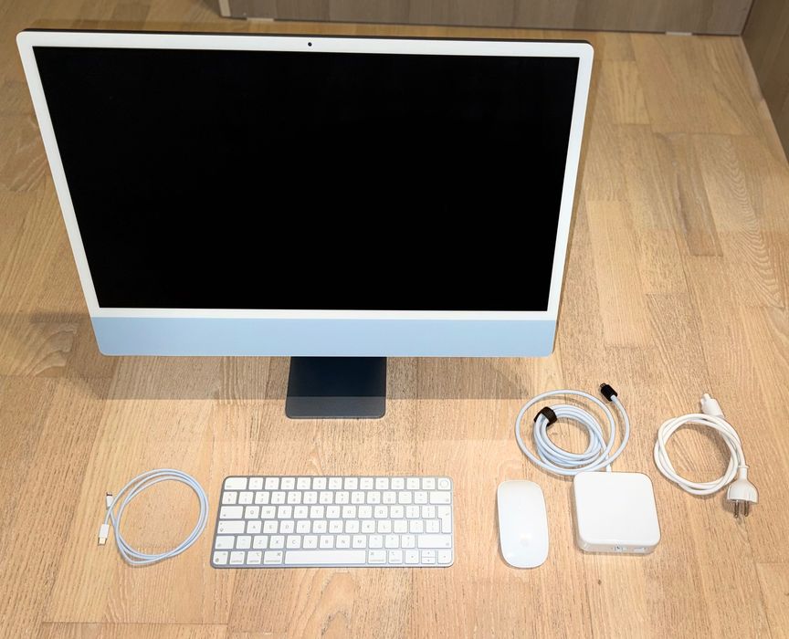 Продавам iMac 24” (2021) с M1 чип, в син цвят, в отлично състояние!