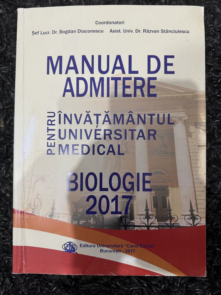 Vând cărti pentru admitere la medicina Bucuresti (Corint)