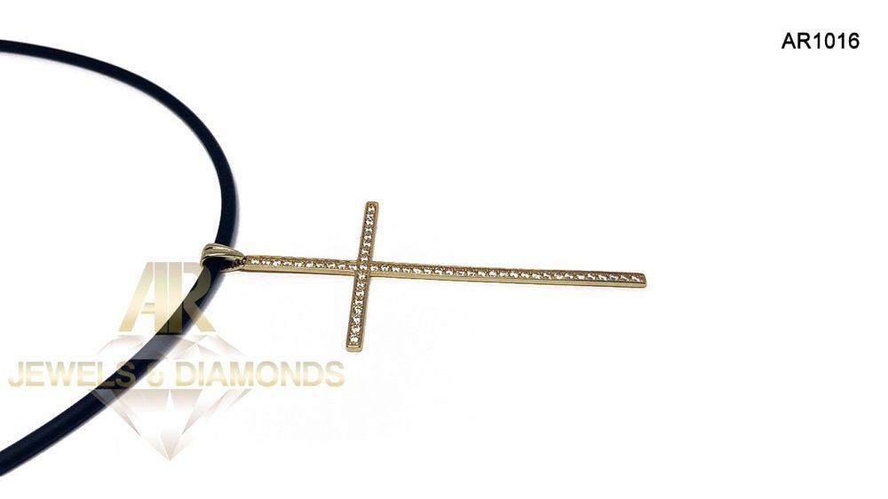 Colier Aur 14 k model nou ARJEWELS pandantiv cruce