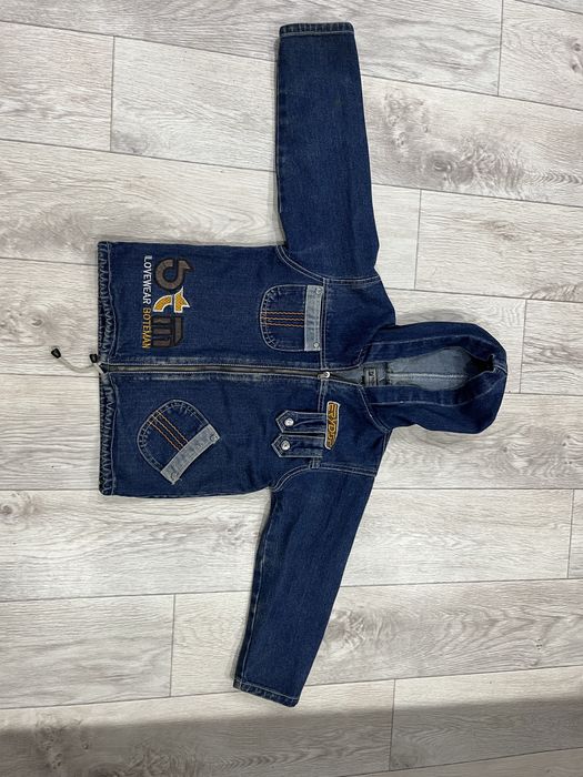 Детская одежда куртка джинсовая плотная . Цвет темно- синяя на молнии