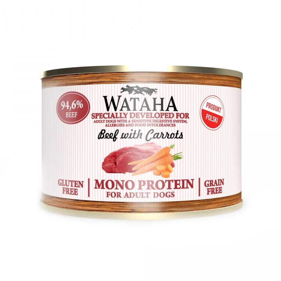 Conserva Wataha MONO PROTEIN Caine Adult, 94,6%Carne, Vita&Morcov,200g