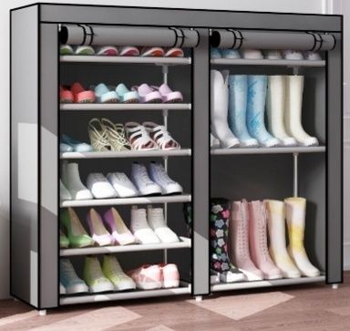 Dulap de incaltaminte mobil textil cu 12 rafturi diverse culori