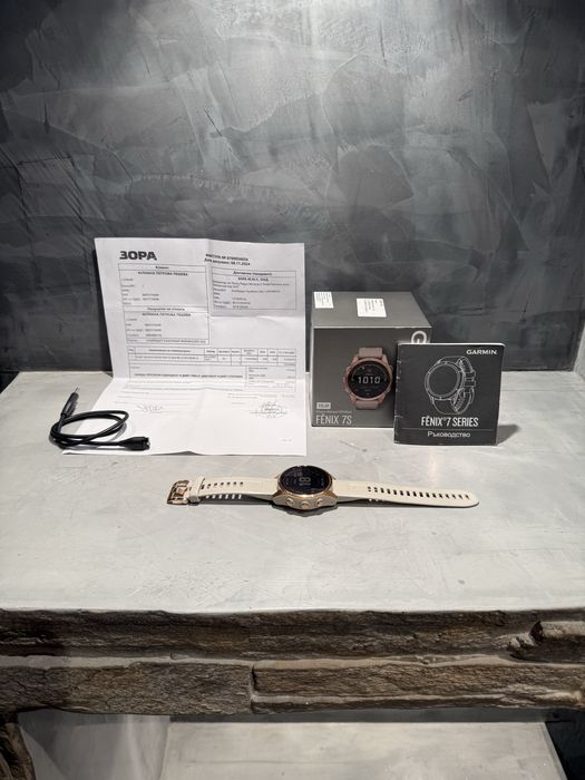 КАТО ЧИСТО НОВ Garmin Fenix 7S Solar + гаранция