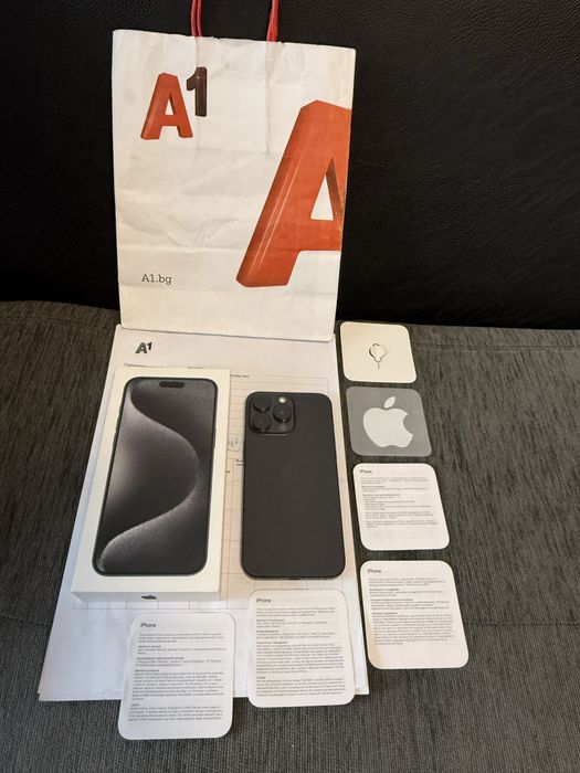 КАТО НОВ 256GB iPhone 15 Pro Max A1 Гаранция 2025г. Black / Черен