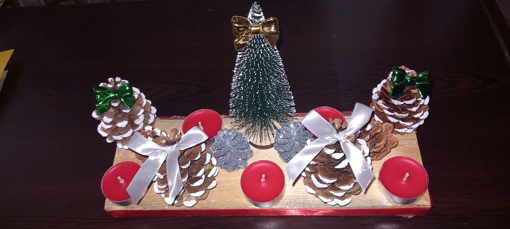 Коледни свещници ръчна изработка