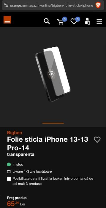 Folie sticlă iPhone 13/13 Pro, iPhone 14 - nouă sigilată
