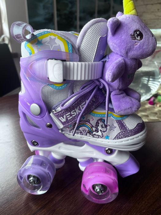 WESKIFAN Детски ролкови кънки за    
момичета светещи колела