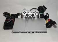 SONY Playstation 2 Slim SILVER пълен комплект конзола игра